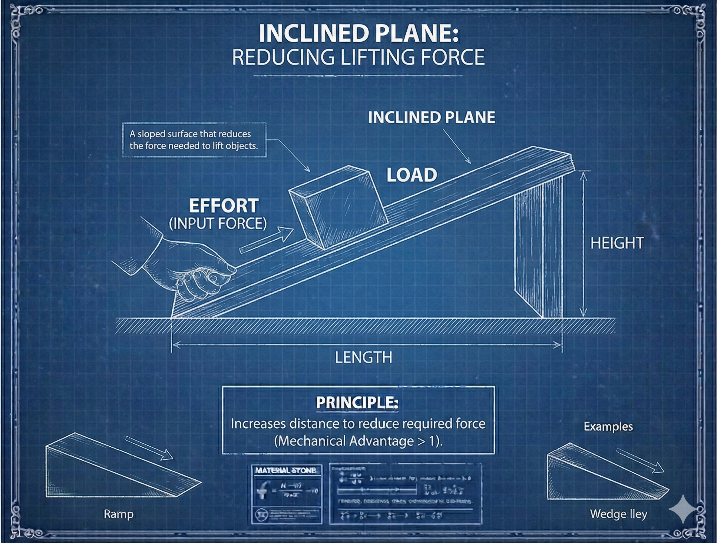 Inclined plane diagram
